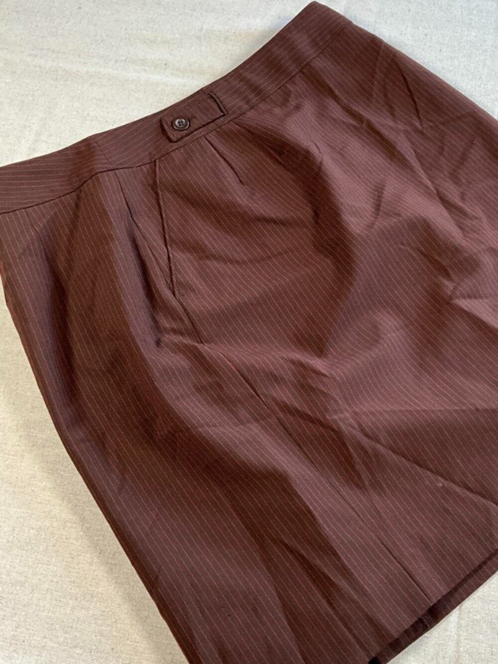 Womens Chadwick's Collection Burgundy Lined Pencil Career Wool Blend Skirt (12P)